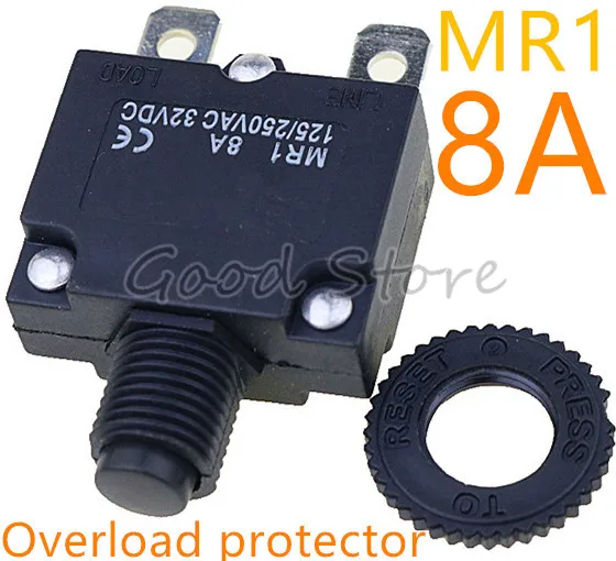 

1PCS thermal switch circuit breaker overload protector MR1 8A 125/250VAC 32VDC overload switch