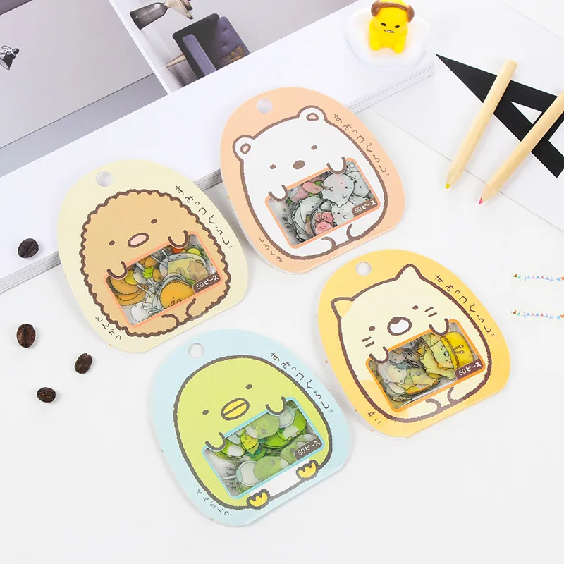 

Creative many Cute corner creatures PVC stickers photo album decorative Sealing sticker Transparent DIY Small animal stickers