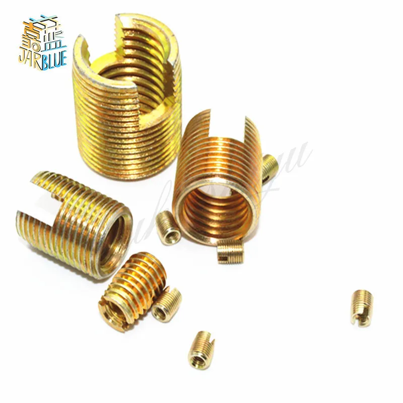 

100pcs M3 Self Tapping Thread Inserts 302 Slotted Type Screw Bushing M3*0.5*6(L) Steel Zinc Plated