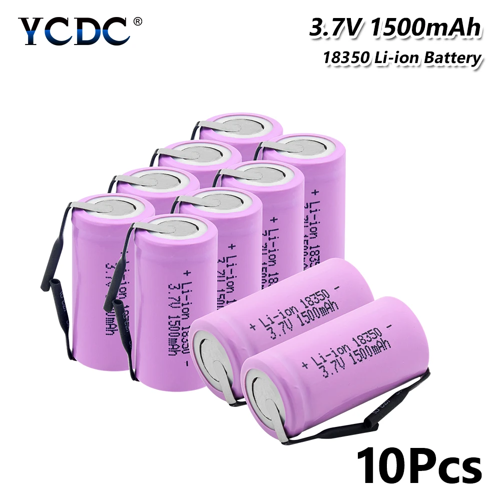 3,7 V 1500mAh перезаряжаемая 18350 литий-ионная батарея с высоким потоком 10А литиевая батарея для аккумуляторов+ Сделай Сам никелевый фонарь для Vape