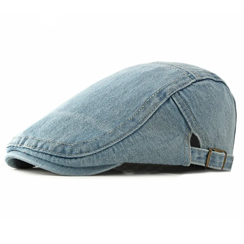 Caps Spring Summer cotton Solid Color Newsboy Men Washed Flat Peaked Women Painter Beret