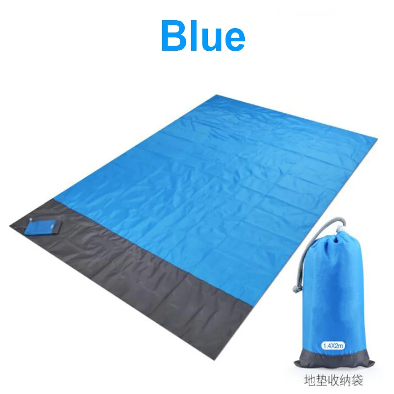 200*140 см Карманный пляжный коврик без песка, водонепроницаемый, для кемпинга, пикника, палатки, складной чехол, постельные принадлежности, портативный коврик для пикника, одеяло - Цвет: Blue