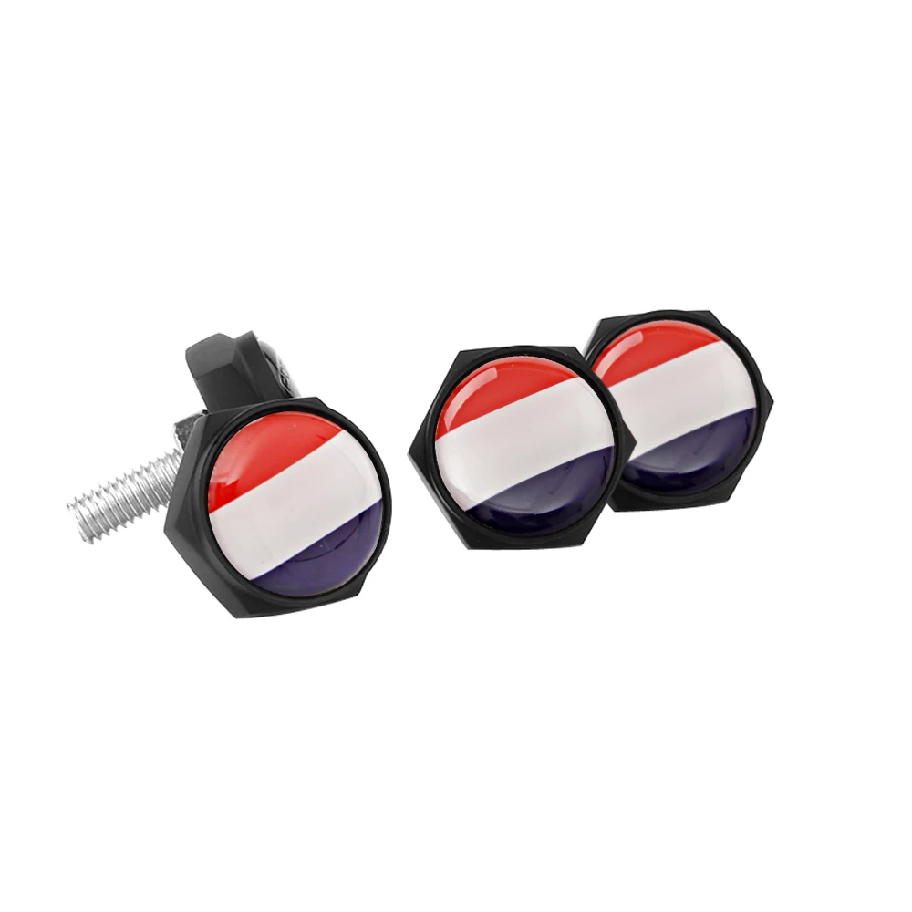 France Flag Logo Car License Plate Bolts Frame Screws For VW Golf 7 Mini Cooper Seat Ibiza Peugeot 207 Audi A4 B8 Bmw E36 Jaguar