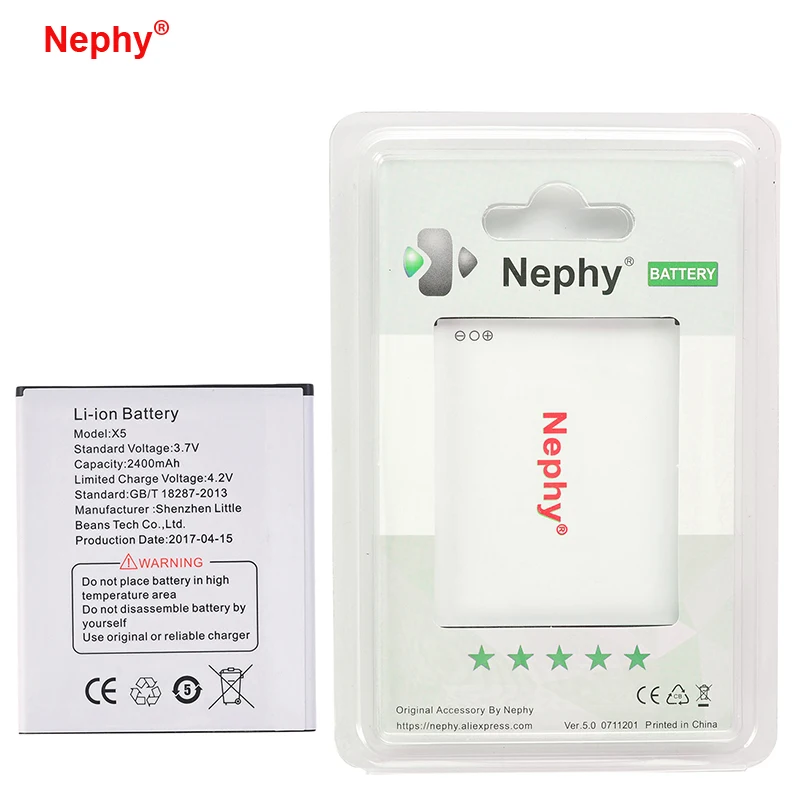 

High Quality Original Nephy X5 Battery For DOOGEE X5 X5 Pro 2400mAh Phone Replacement Batteries Accumulator In Stock + Tracking