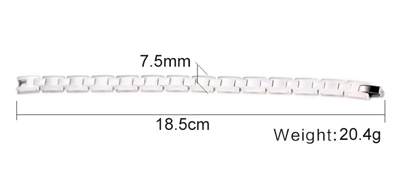 Vinterly белый керамический браслет для женщин, модный простой браслет-цепочка, энергетические гематитовые браслеты и браслеты, Женские Ювелирные изделия