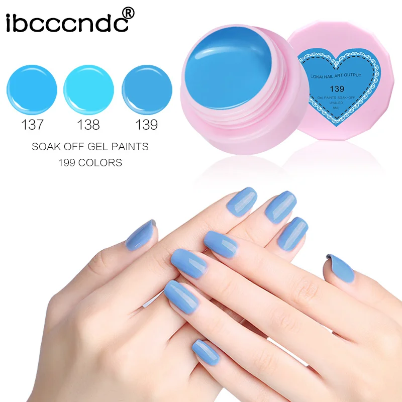 

Sky Blue Series Gel Nail Polish LED UV Long-lasting Soak-off Gel Varnishes Beauty Gel Lacquer Lak Nails Polish 6ml Painting Glue