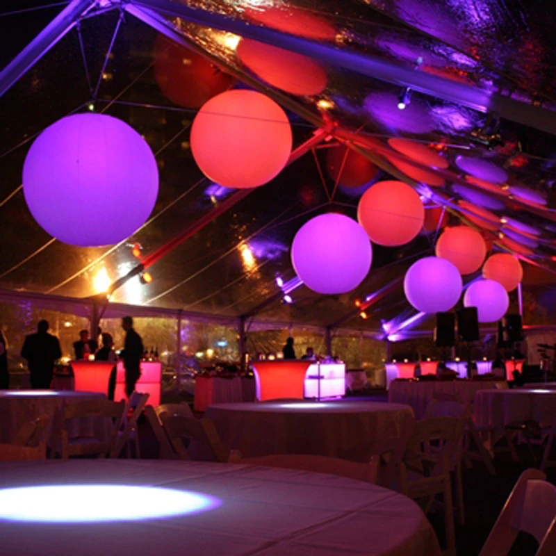 

Sayok 1m /1.5m/ 2m Inflatable LED Balloons Nylon Cloth Inflatable Hanging Colorful Balls for Pub Wedding Concert Decorations