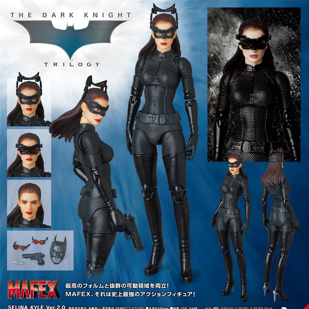 MAFEX 009 Селина Кайл Темная ночь женщина Бэтмен ПВХ фигурка Коллекционная модель игрушки 15 см