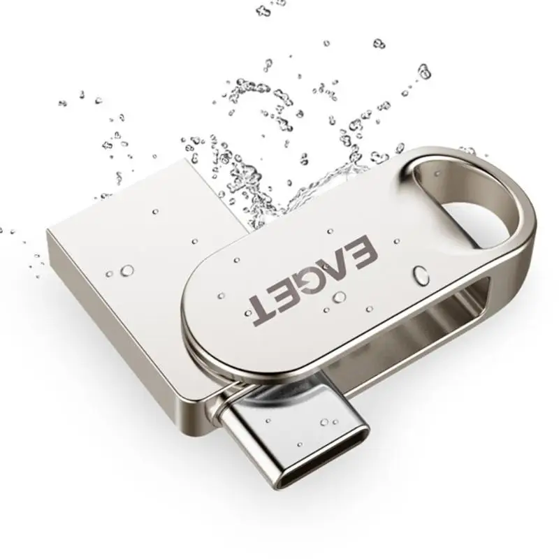 

EAGET CU30 16/32/64/128G Portable Metal USB 3.0/Type-C Flash Drive Memory Storage Stick Phone Computer OTG Pen Drive Mini U Disk