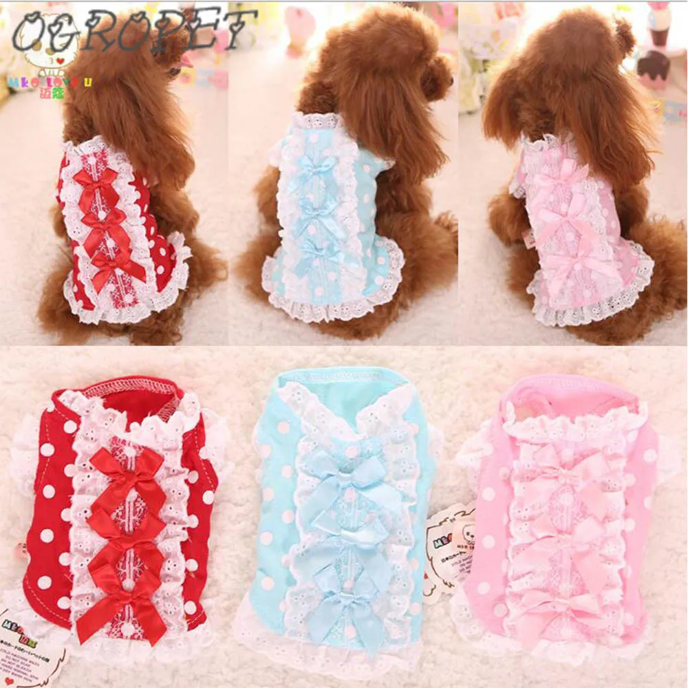 Bow Dog Coats cotton Pet Puppy Small Dog Mini Dog Clothes Coat Dog
