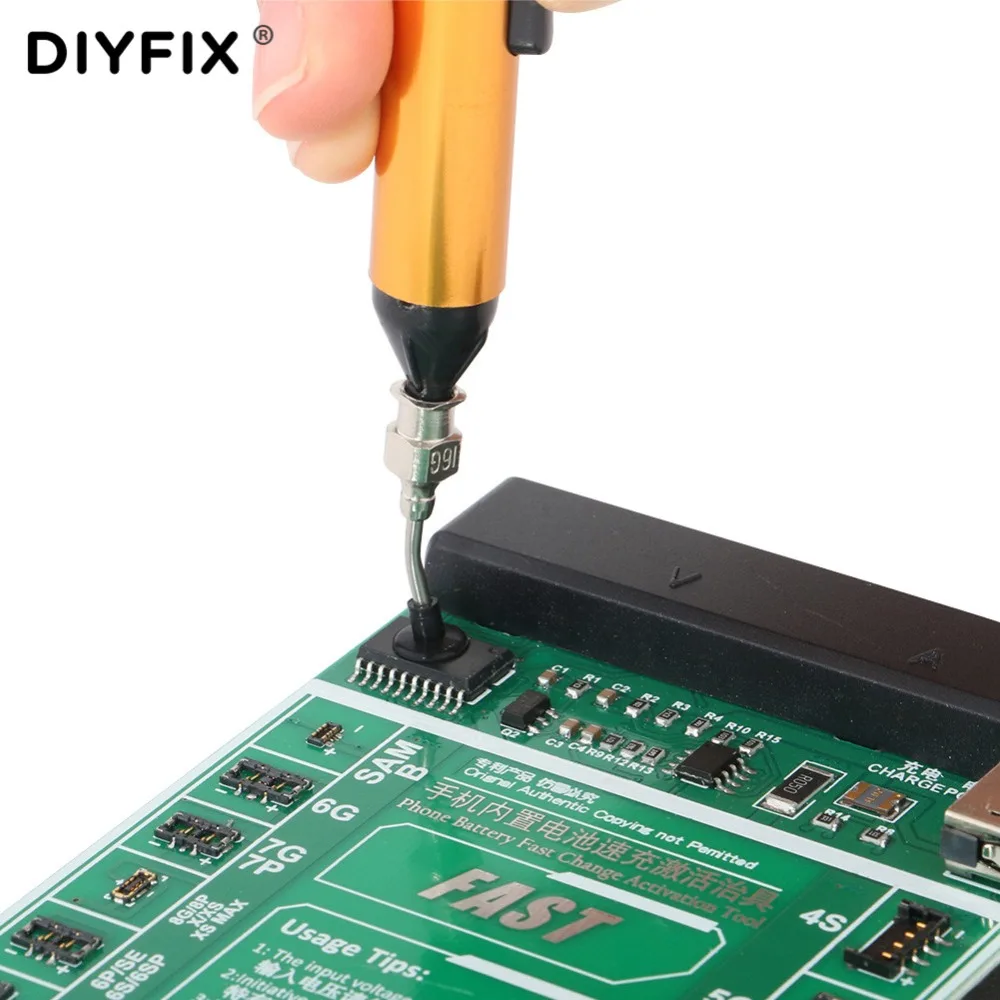 DIYFIX SMD IC вакуумная всасывающая ручка для удаления Присоска инструмент для поднятия припоя распайки электроники ручной инструмент для ремонта набор