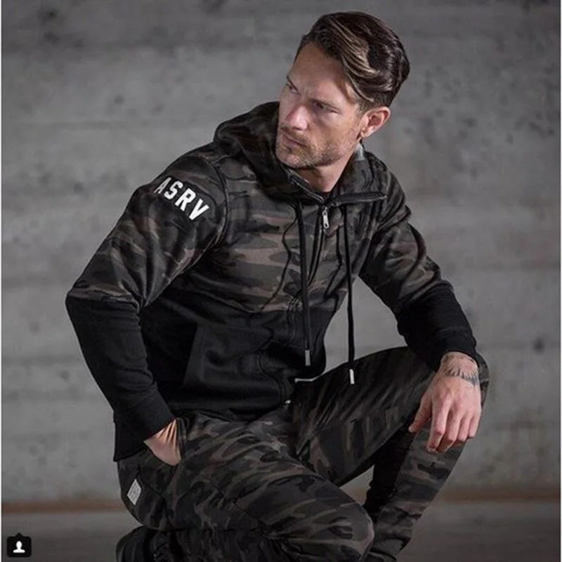 Larga Y Hombres 2018 Otoño Primavera Manga Militar Cremallera Cardigan verde Nuevos Oscuro Gris De Camuflaje RI0wqAF0