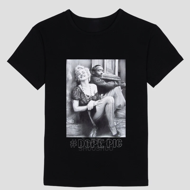 

Tupac 2Pac Marilyn Monroe Couple T Shirts Summer fashion short sleeve T-shirt
