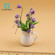 1:12 миниатюрный кукольный домик цветок ручной работы Лилия китайская Роза зелень в вазе