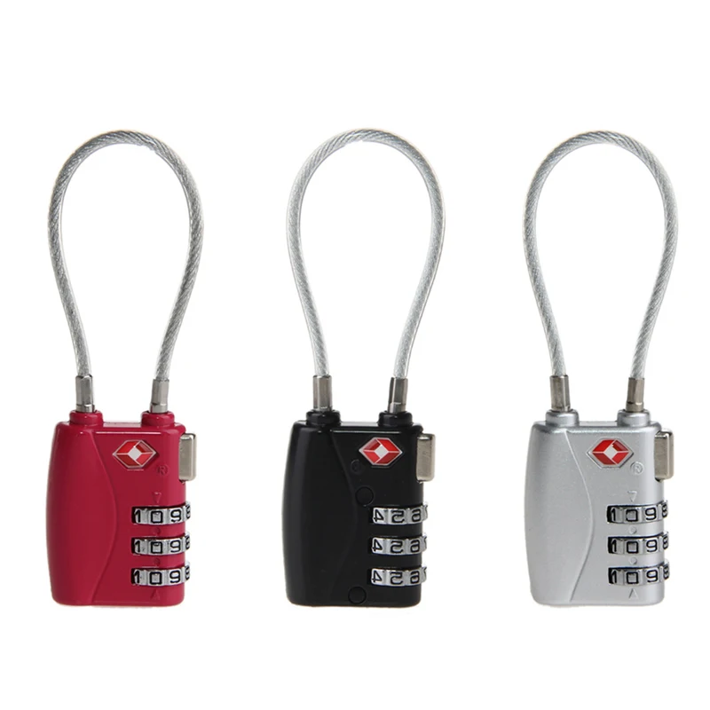 

TSA Resettable 3 Digit Combination Travel Luggage Suitcase Lock Padlock Black