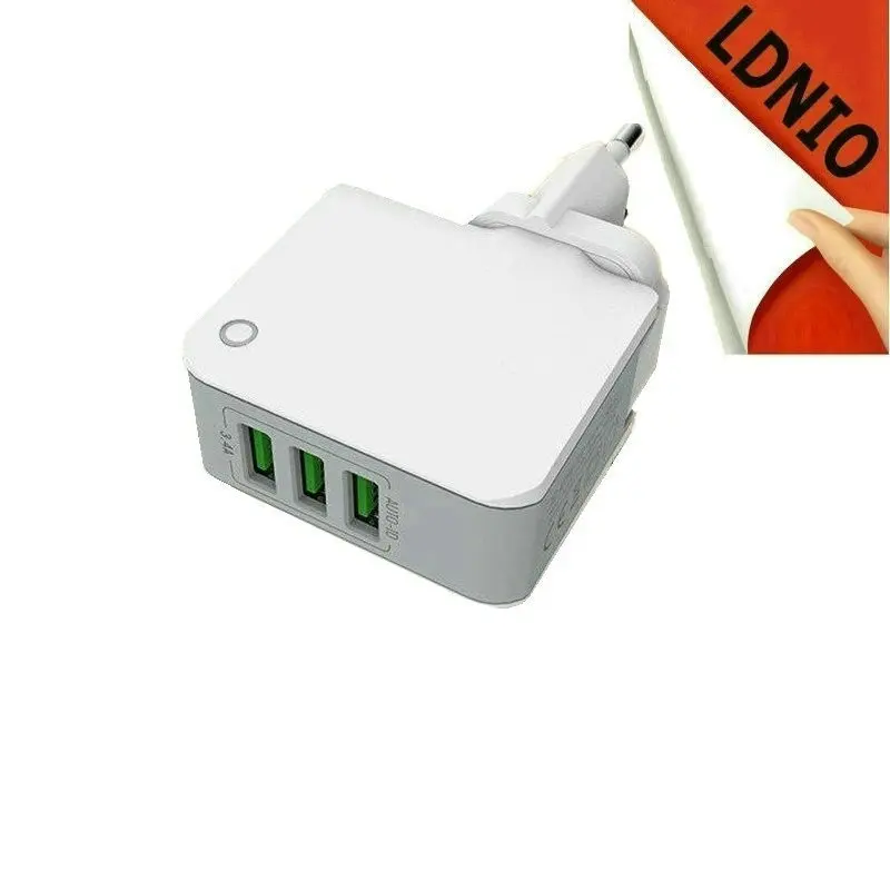 Дорожное зарядное устройство LDNIO с 3 портами USB адаптер со складным разъемом для