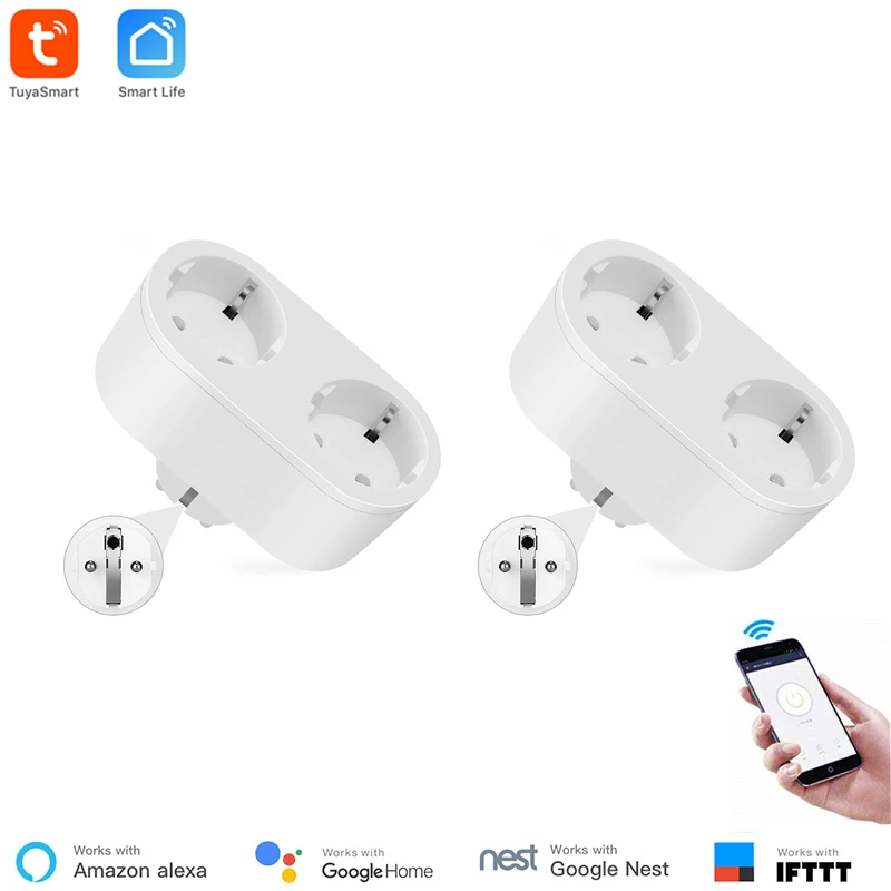 Умная розетка Smart life 2 в 1 стандарта ЕС 16 А контроль мощности дистанционное
