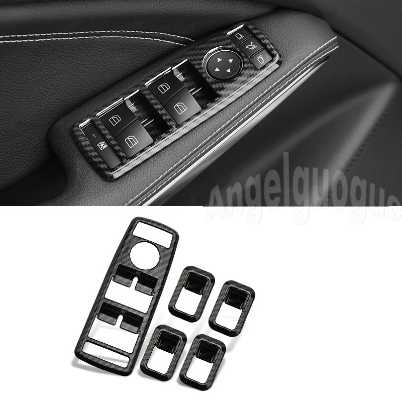 Car window glasses lifter button decoration Frame stickers For Mercedes Benz A C B E CLA GLK ML GL GLA Class