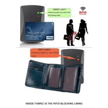 WERICHEST, мужской кошелек с защитой RFID, натуральная кожа, RFID кошелек, тройной, carteras hombre billeteras monedero, синий, мужской кошелек