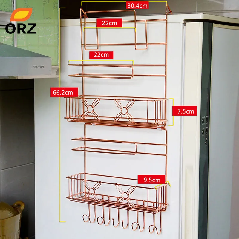 ORZ многоцелевая полка для хранения трещин на холодильник, многоуровневый кухонный Органайзер