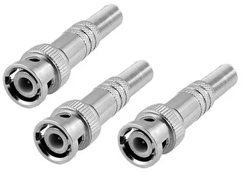 

100PCS/lot New DIY BNC Male soldering TYPE Plug Coupler Connector Adapter for cctv RG59 coaxial video cable