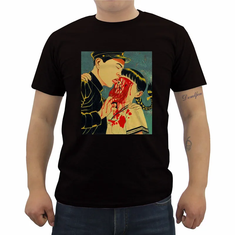 

Suehiro Maruo Japanese Anime Print T-shirt Men's O-neck Short Sleeve T-shirt Summer Fitness Streetwear Tees Tops