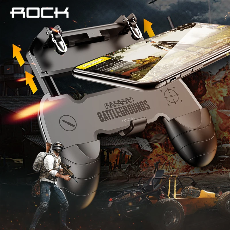 

ROCK Mobile phone Game Fire Button Controller and joystick Survival Game grip R1L1 Triggers for Knives Out/PUBG/Rules shooter