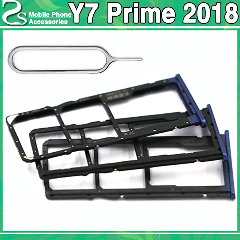 

New Y7 2018 SIM Card Tray Micro SD Card Holder Slot Adapter Parts For Huawei Y7 Prime 2018 Nova Lite+ TRT-TL00 LX1 L21A
