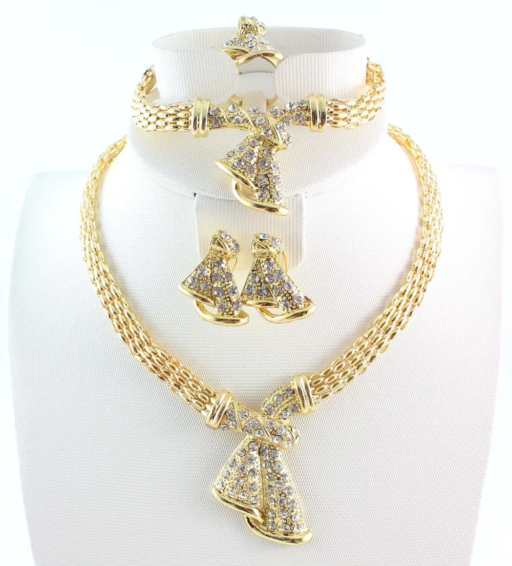 Free Shipping Costume Jewelry Set Latest Fashion Bridal Necklace
