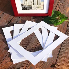 Фоторамка ремесло Бумага белого цвета, доступен в 5 шт./компл. Настенный декор квадратный Форма дома вставками мульти-размер затрудняетесь в выборе правильного размера? DIY скос Вырезать Фото Бумага доска