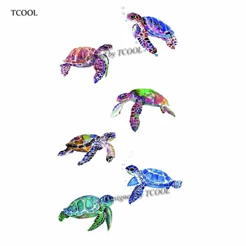 

HXMAN Turtle Temporary Tattoo Sticker Waterproof Women Fashion Fake Body Art Arm Tattoos 9.8X6cm Kids Hand Tatoo A-351