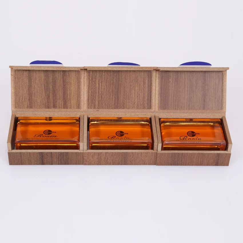 

Low Dust Rosin Resin For Violin Viola Cello with wooden case Bow String Instruments Musical Instruments Accessories