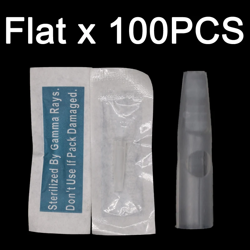 100Pcs 3F/4F/6F Flat Needles Caps Individually Packed Permanent Makeup Needle Tips For Dragon /Mosaic/ Merlin/ Tattoo Machine | Красота и