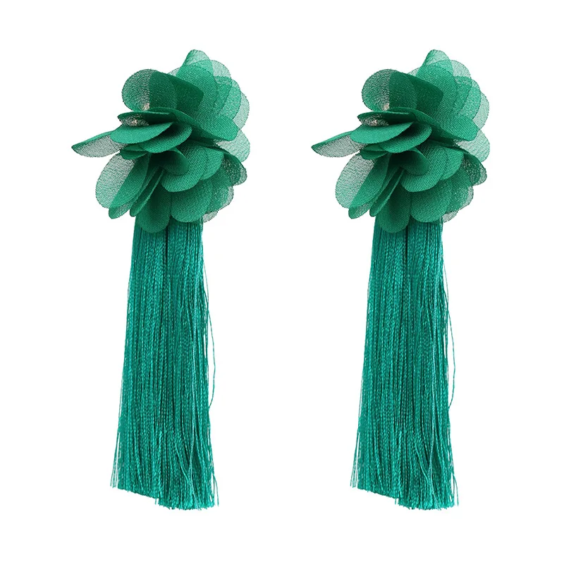 

Yarn Flower Stud Female Tassel Earrings Thread Statement New Trendy 6 Colors Best Christmas Gift for Girlfriend ET473