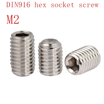 Screw 100Pcs//200Pcs DIN916 GB80 M2 M2.5 A2 Stainless Steel 304 Surfboard Fin Screws Inner Hex Cup Point Socket Set Grub Screw Length: M2X5 100Pcs
