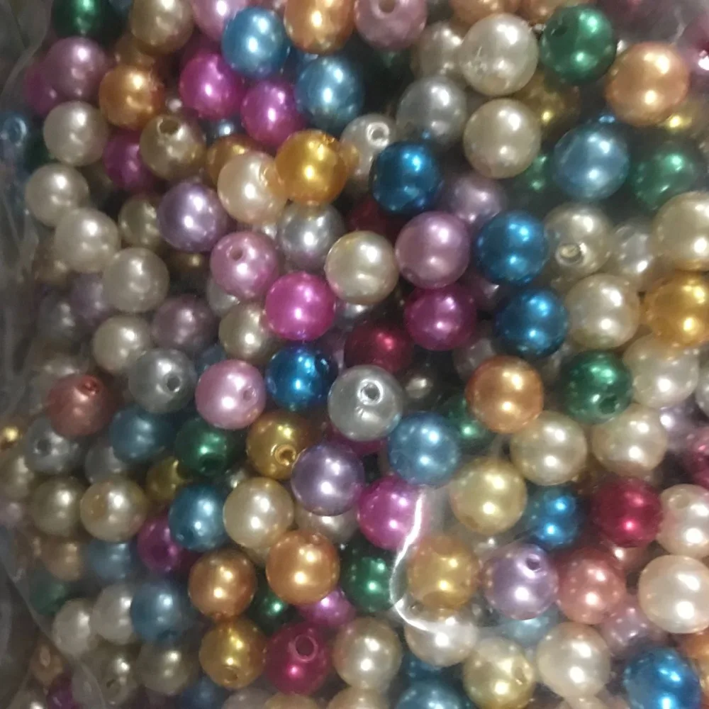 8MM 10mm Assorted Mixed Colors White Pearl Ivory Color Pearl Bead Round