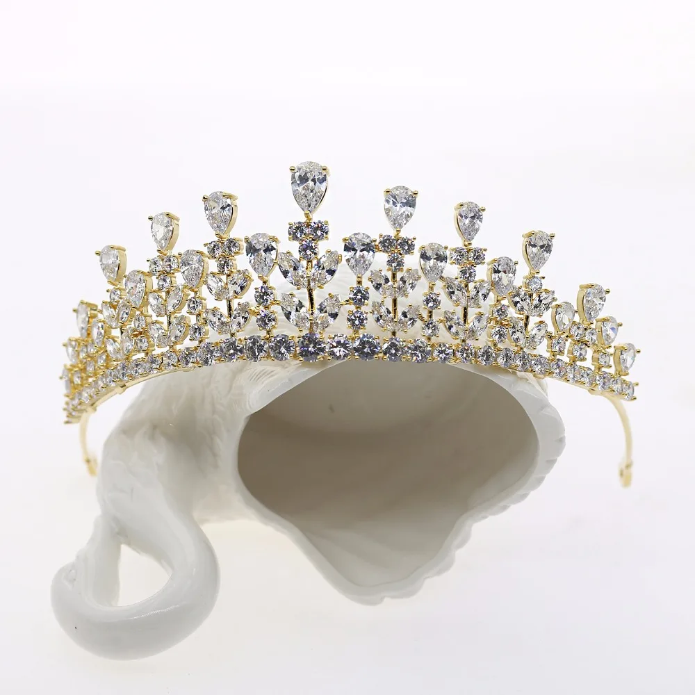 

Retro Elegant Tiaras and Crowns Floral Spectacle Princess Hair Jewelry Cubic Zirconia Crown Princess Pageant Bridal Jewelry
