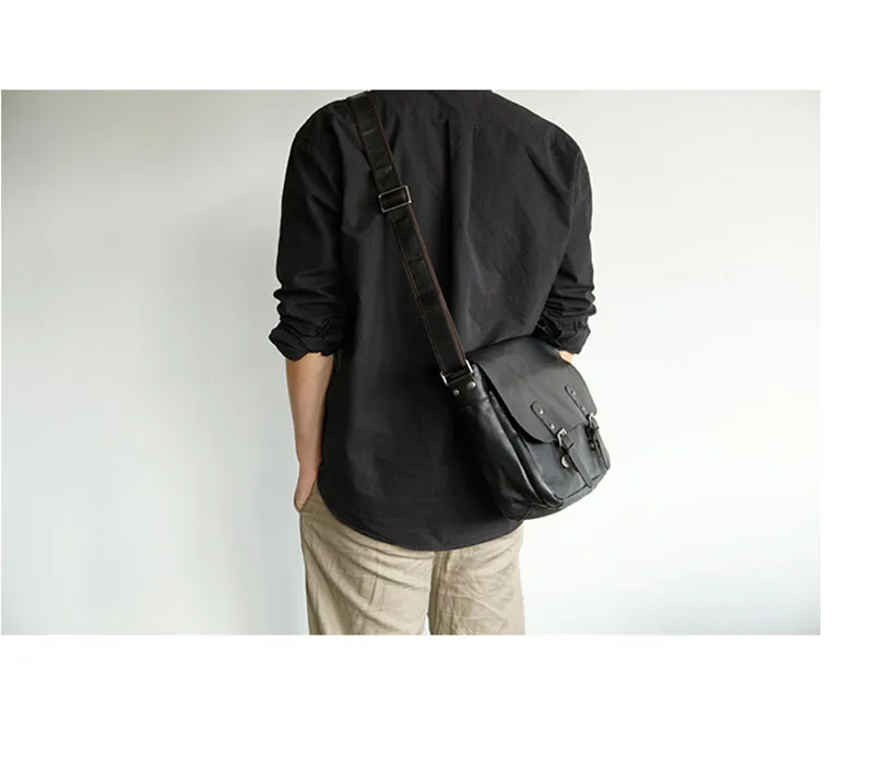 AETOO мужская кожаная сумка на одно плечо, японская сумка через плечо из воловьей кожи, откидная сумка, мужская сумка