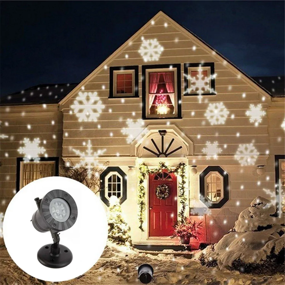 

Snowflake lamp laser modern indoor outdoor automatic LED moving snowflakes spotlight lamp wall and tree christmas 14.6
