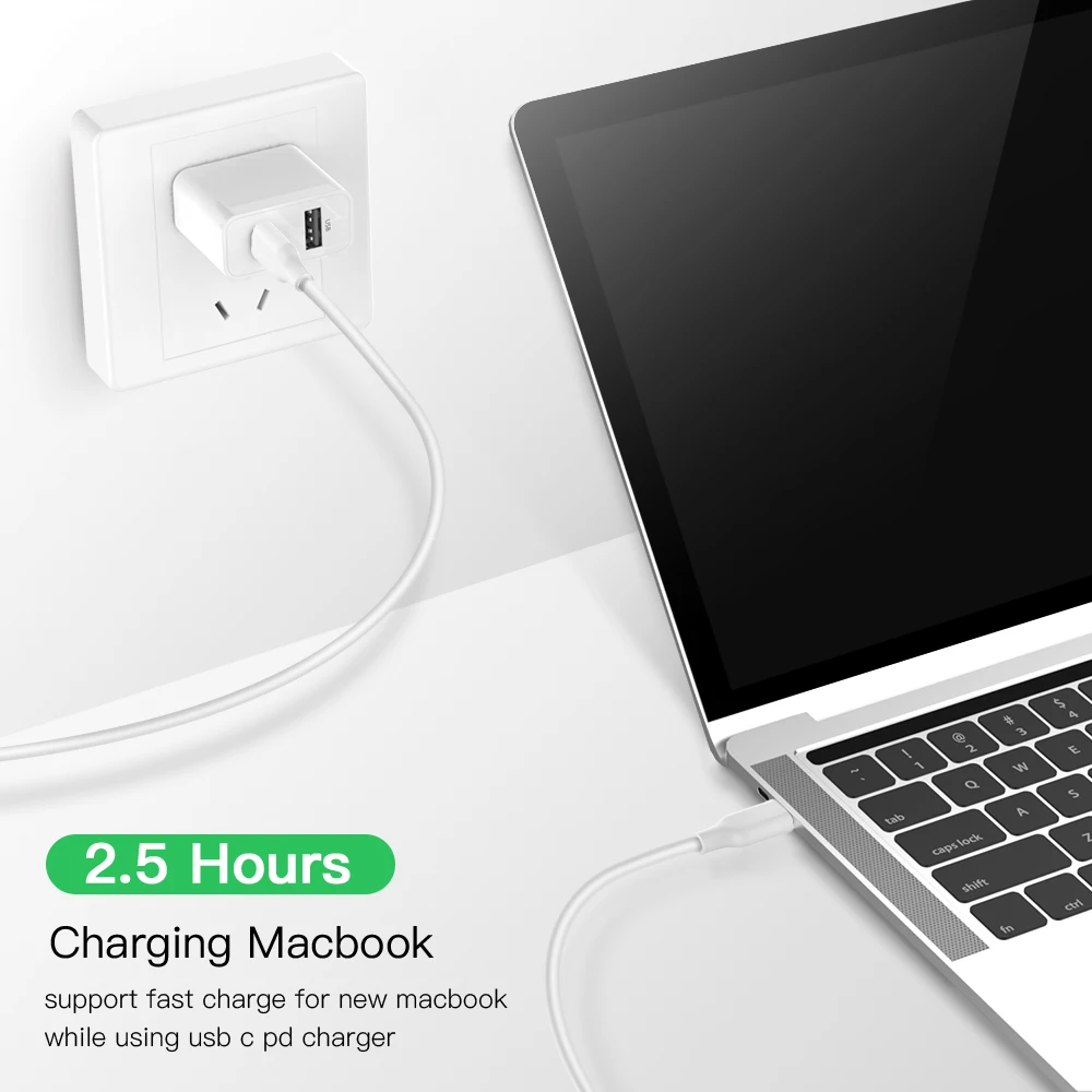 Robotsky USB C a USB-C tipo C Cable macho a macho 5A PD rápido de carga de datos Cable de cargador para macBook Pro para Samsung para Google