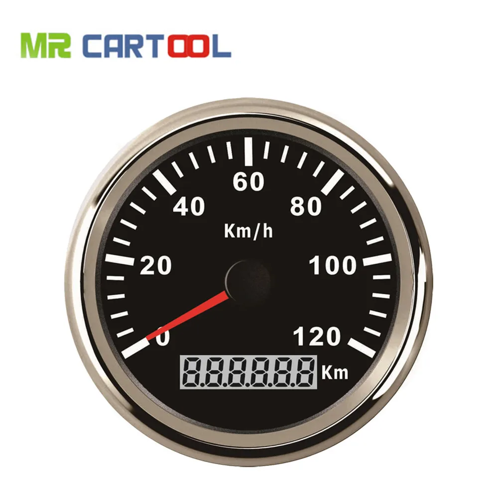 

85mm GPS Speedometer Stainless Waterproof Gauge 120KM/H Speed for Car Truck 12V 24V