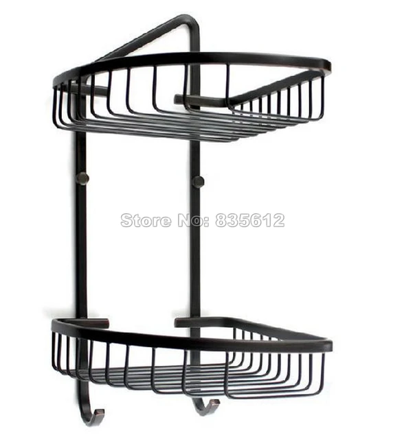 Badkamer Accessoire/Zwarte Olie Gewreven Brons Wandmontage Dual Tier ... Badkamer Accessoire/Zwarte Olie Gewreven Brons Wandmontage Dual Tier ...