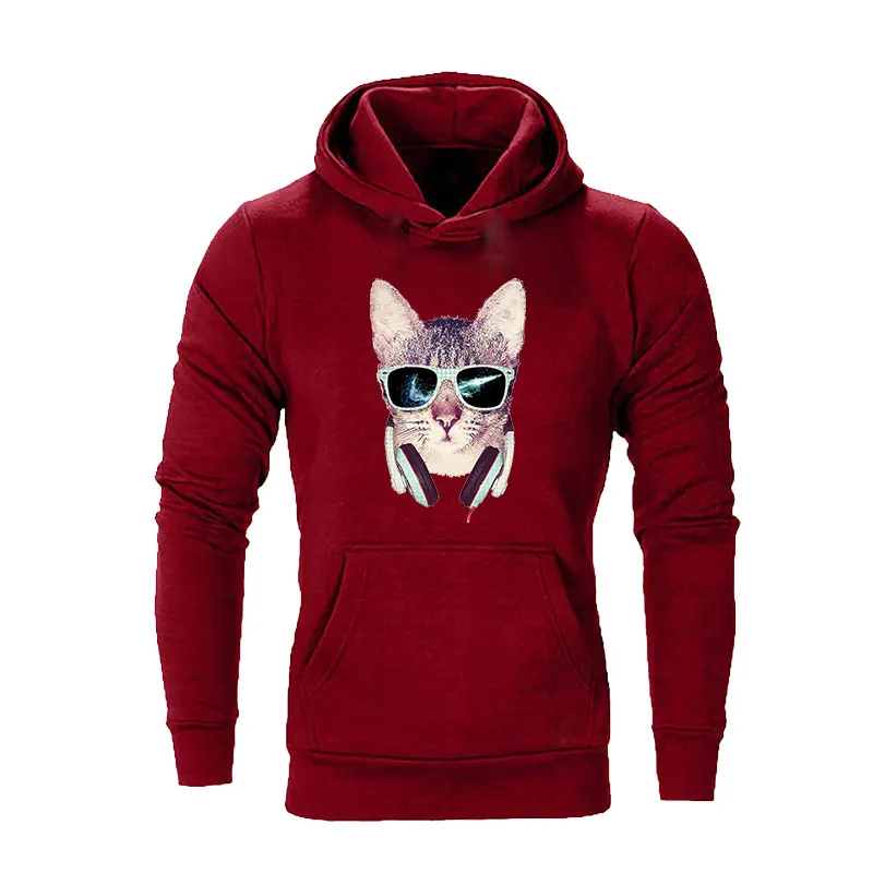 

Fashion Men Animal Printed Hoodie Long Sleeve Street Sweatshirts Hip-hop Hoody Pullover Sports Tops