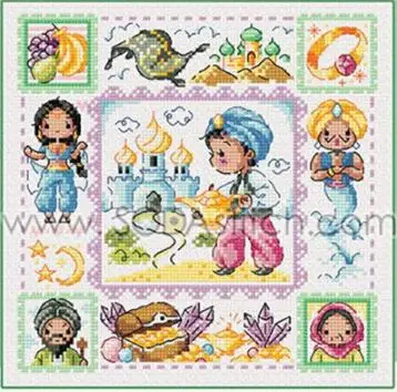 

Gold Collection Lovely Counted Cross Stitch Kit Aladdins Wonderful Lamp Fairy Tales Fairytale Fairyland SO
