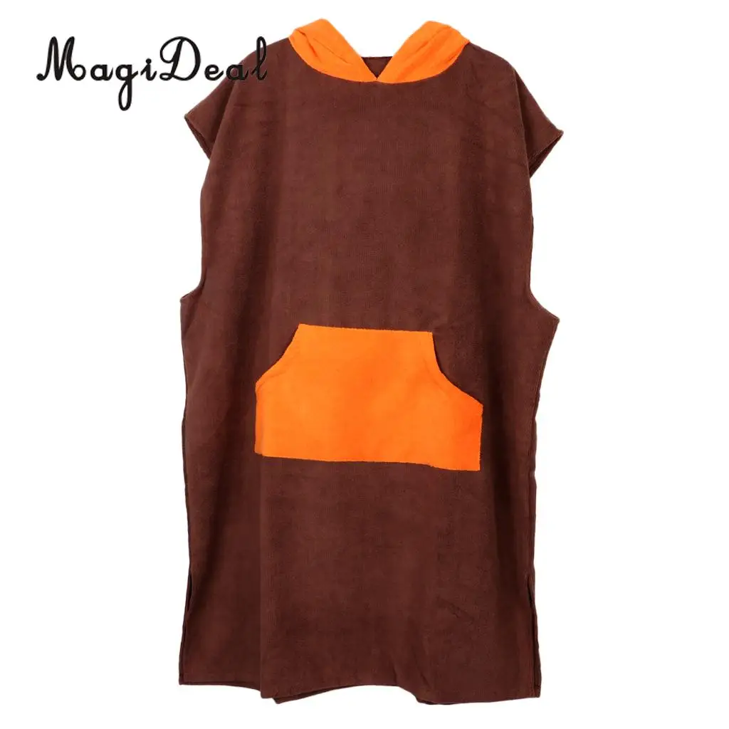 MagiDeal Newest Perfeclan Water Sports Surfing Equipment Unisex Surf Beach Hood Poncho Towel Wetsuit Changing Robe & Pocket 