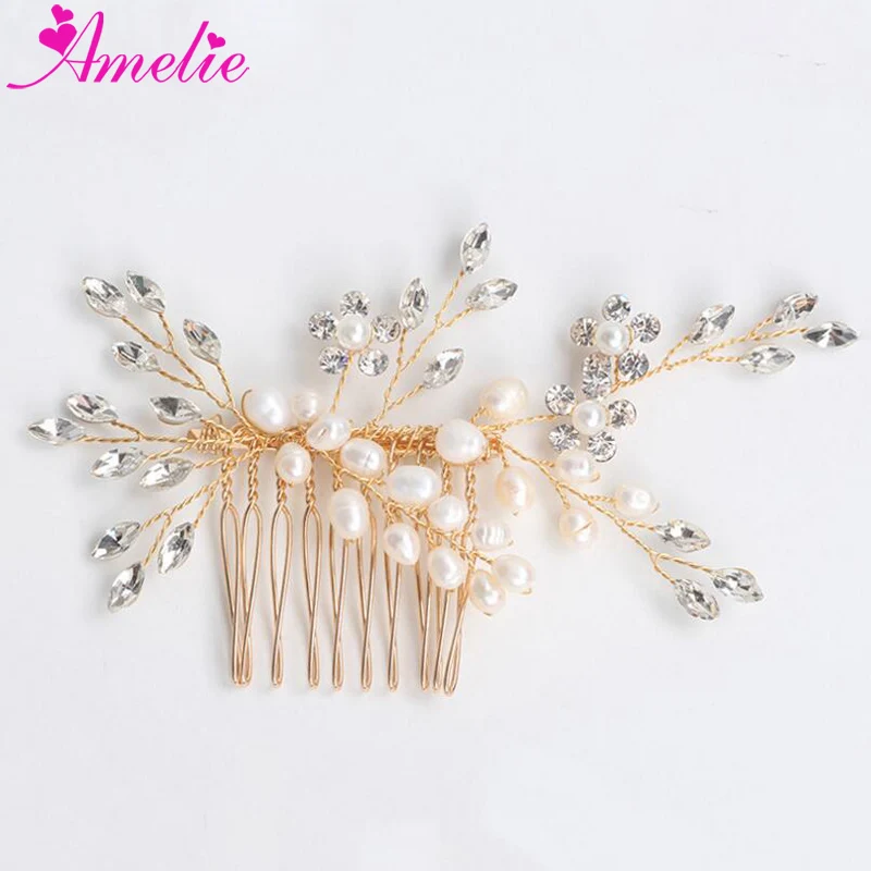 

6pcs Lot Freshwater Pearl and Rhinestone Wedding Hair Accessories Side Comb Ivory Wedding Dress Matched Hair Accessories