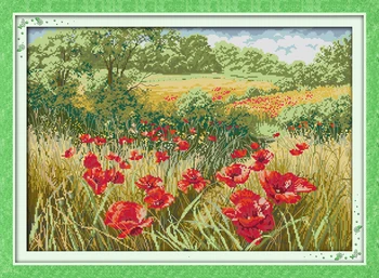 

Beautiful Flowers (1) counted printed on fabric DMC 14CT 11CT Cross Stitch kitsembroidery needlework Sets Home Decor