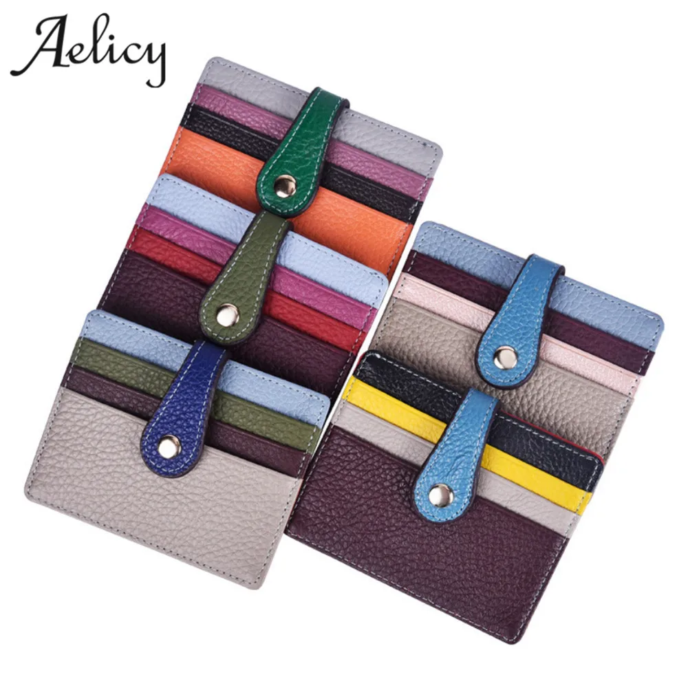 

Aelicy Fashion Simple Short Wallet Hasp Purse Men's multi-card small card package lady high quality mixed color buckle purse
