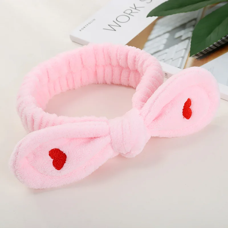 

Big Rabbit Ear Soft Elastic Soft Headband Women Towel Hair Band Bath Spa Make Up Girls Face Washing Hairband Headwear