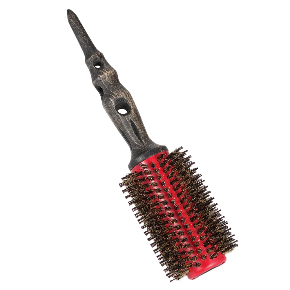 Hair Comb Natural Bristle Round Roller Hair Brush With Non Slip
